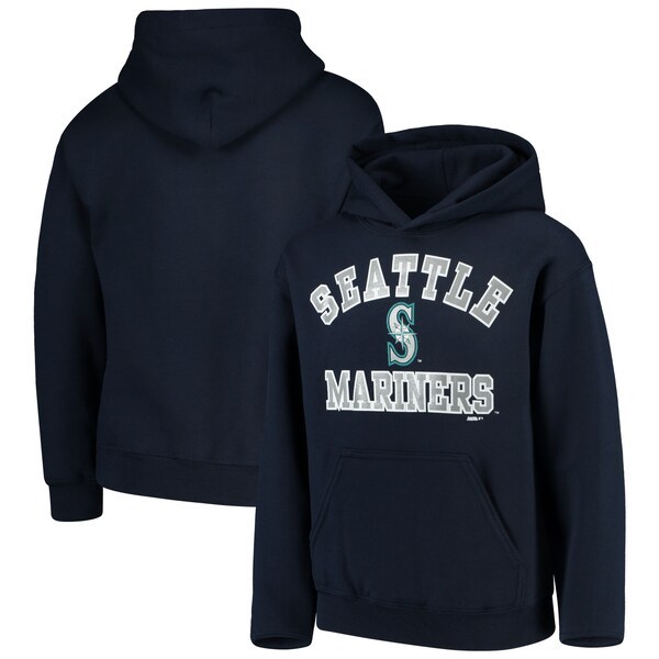 Seattle Mariners Stitches Youth Fleece Pullover Hoodie - Navy