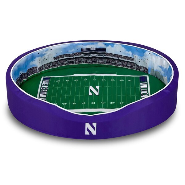 Northwestern Wildcats 7'' x 22'' x 34'' Medium Stadium Oval Dog Bed - Purple