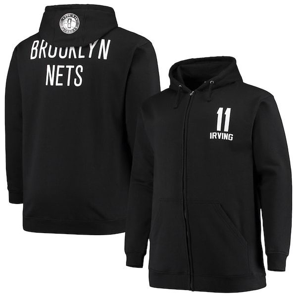 Kyrie Irving Brooklyn Nets Fanatics Branded Big & Tall Player Name & Number Full-Zip Hoodie Jacket - Black