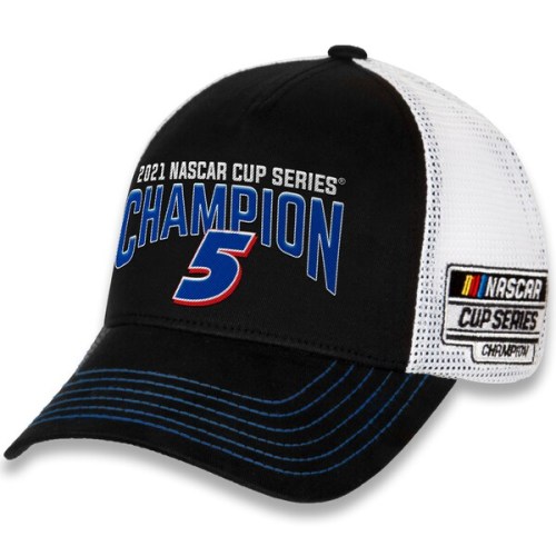 Kyle Larson Hendrick Motorsports Team Collection 2021 NASCAR Cup Series Champion Trucker Adjustable Hat - Black/White