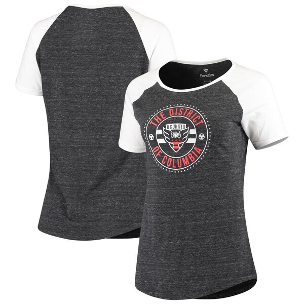 D.C. United Fanatics Branded Women's The District Raglan T-Shirt - Black