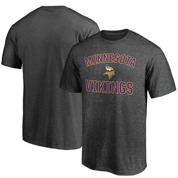 Minnesota Vikings Fanatics Branded Victory Arch T-Shirt - Heathered Charcoal