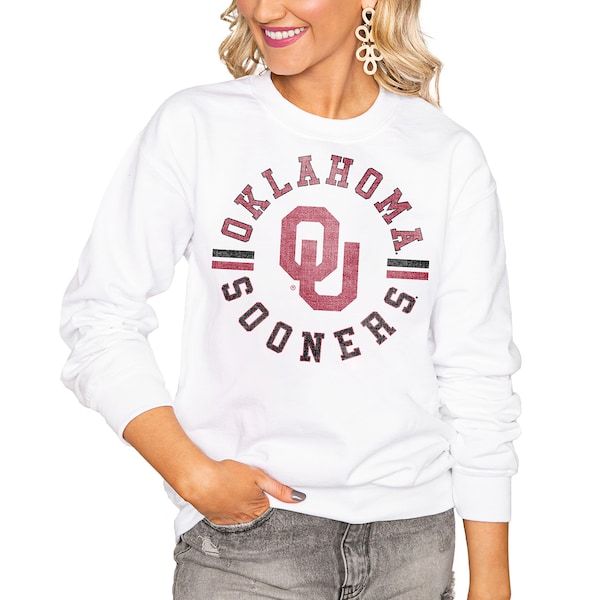 Oklahoma Sooners Women's Vintage Days Perfect Pullover Sweatshirt - White