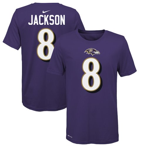 Lamar Jackson Baltimore Ravens Nike Youth Player Pride Name & Number T-Shirt - Purple
