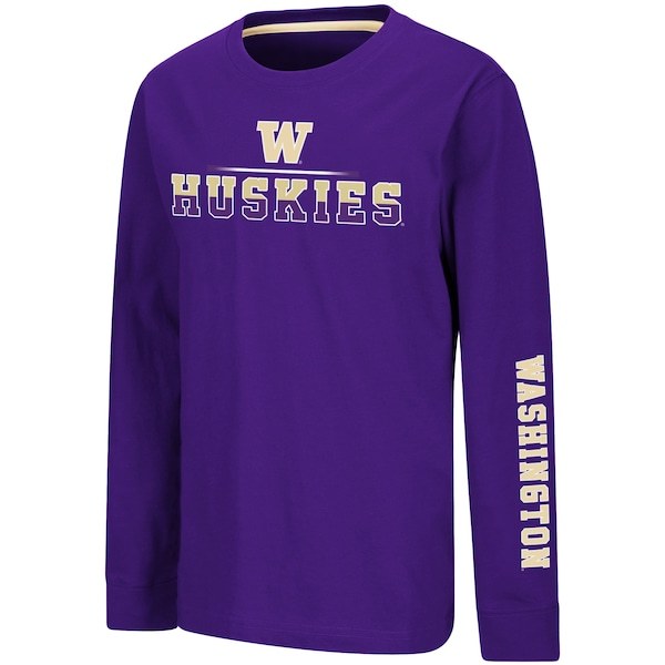 Washington Huskies Colosseum Youth Two-Hit Long Sleeve T-Shirt - Purple