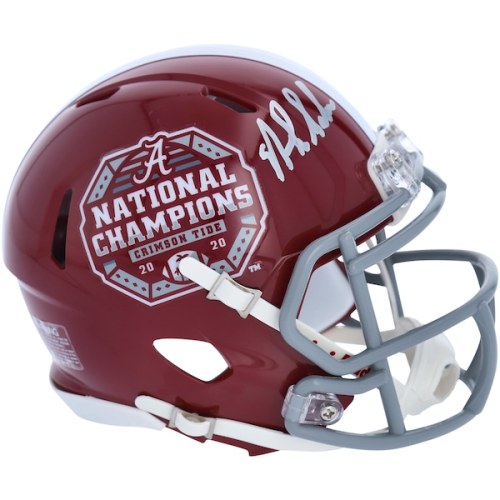 Nick Saban Alabama Crimson Tide Fanatics Authentic Autographed Riddell College Football 2020 National Champions Logo Speed Mini Helmet