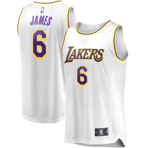 LeBron James Los Angeles Lakers Fanatics Branded Youth 2021/22 #6 Fast Break Replica Player Jersey White - Association Edition