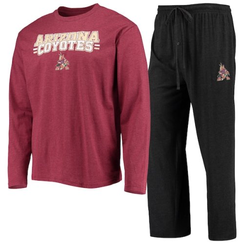 Arizona Coyotes Concepts Sport Meter Long Sleeve T-Shirt & Pants Set - Garnet/Black