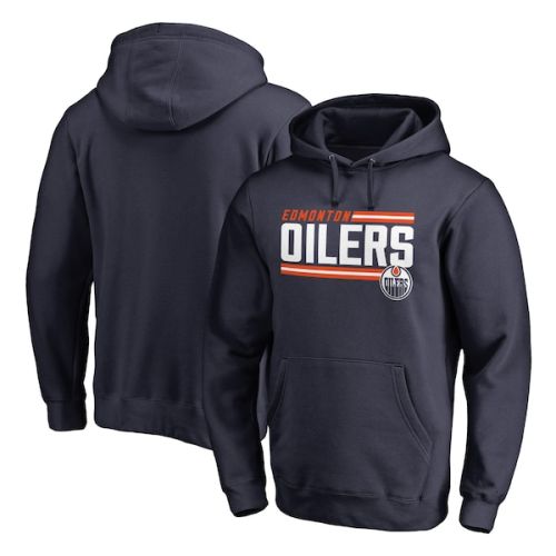 Edmonton Oilers Fanatics Branded Iconic Collection On Side Stripe Pullover Hoodie - Navy