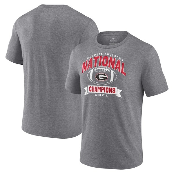Georgia Bulldogs Fanatics Branded College Football Playoff 2021 National Champions Vintage Tri-Blend T-Shirt - Heathered Gray