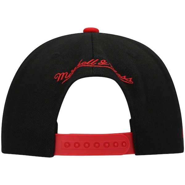 Atlanta Hawks Mitchell & Ness Hardwood Classics Satin Reload Snapback Hat - Black/Red