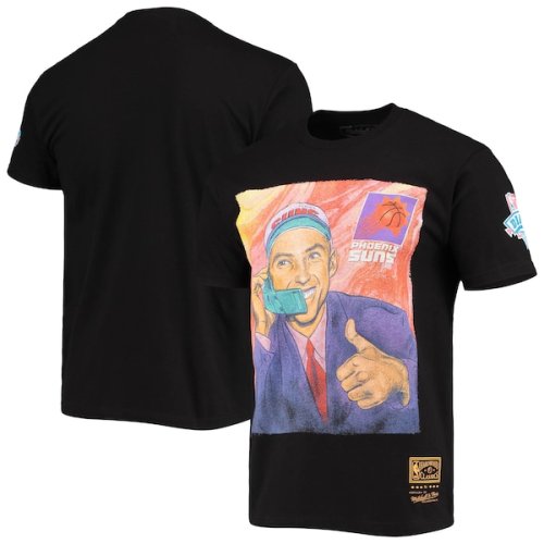 Steve Nash Phoenix Suns Mitchell & Ness Hardwood Classics Draft Day Colorwash T-Shirt - Black