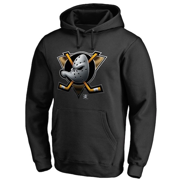 Anaheim Ducks Fanatics Branded Personalized Midnight Mascot Pullover Hoodie - Black