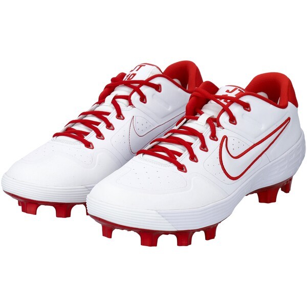 J.T. Realmuto Philadelphia Phillies Fanatics Authentic White and Red Nike Player-Issued Plastic Cleats from the 2021 MLB Season