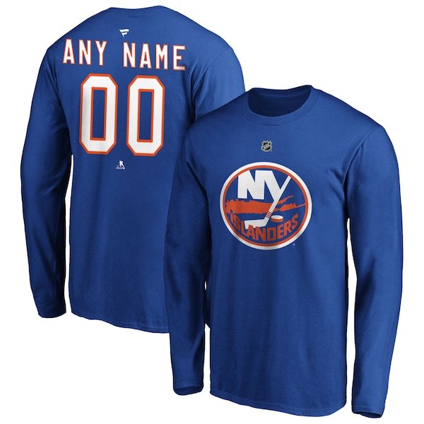New York Islanders Fanatics Branded Authentic Personalized Long Sleeve T-Shirt - Royal