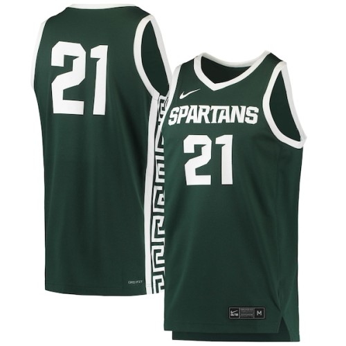 #21 Michigan State Spartans Nike Replica Basketball Jersey - Green