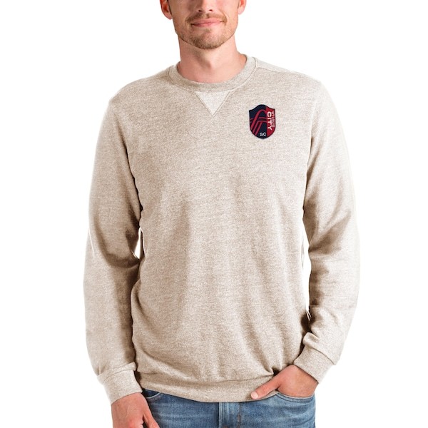 St. Louis City SC Antigua Reward Crewneck Pullover Sweatshirt - Oatmeal