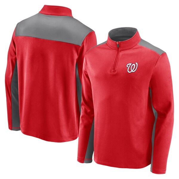 Washington Nationals Fanatics Branded Team Primary Logo Quarter-Zip Jacket - Red
