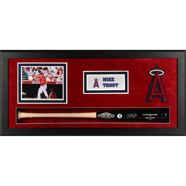 Mike Trout Los Angeles Angels Fanatics Authentic Framed Autographed Old Hickory Game Model Bat Shadowbox