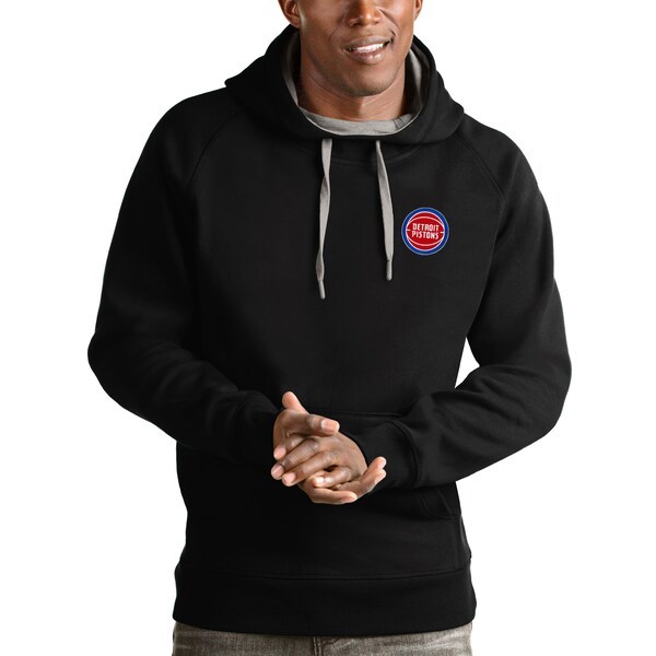 Detroit Pistons Antigua Victory Pullover Hoodie - Black