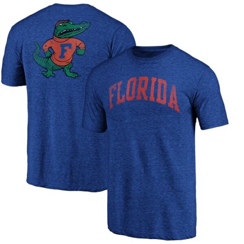 Florida Gators Fanatics Branded Throwback 2-Hit Arch Tri-Blend T-Shirt - Heathered Royal