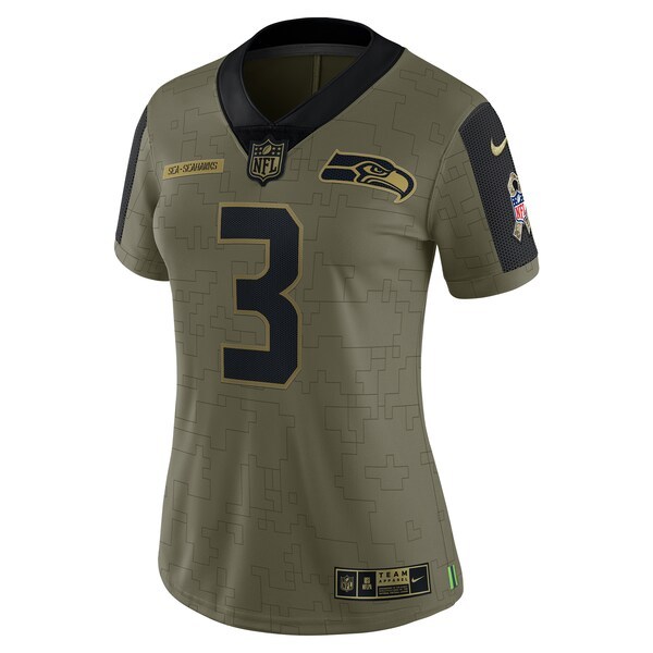 Russell Wilson Seattle Seahawks Nike Women's 2021 Salute To Service Limited Player Jersey - Olive