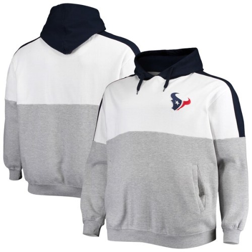 Houston Texans Big & Tall Team Logo Pullover Hoodie - Navy/Heathered Gray
