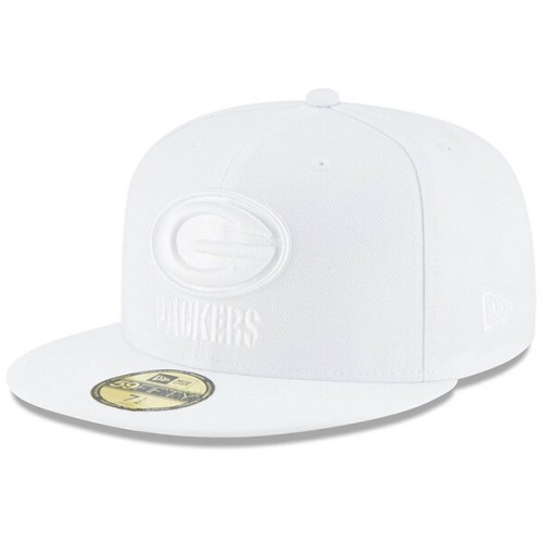 Green Bay Packers New Era White on White 59FIFTY Fitted Hat