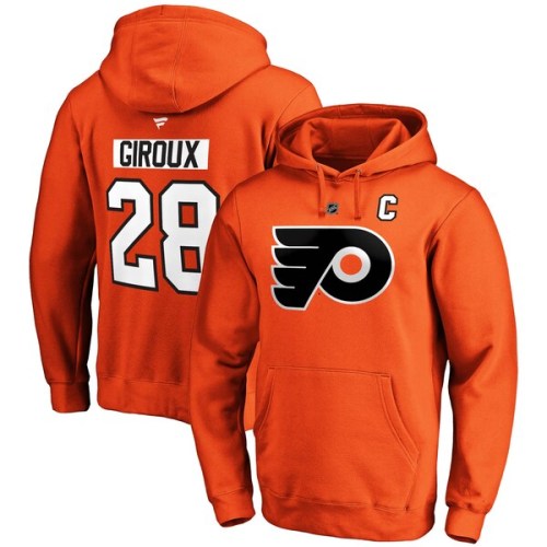 Claude Giroux Philadelphia Flyers Fanatics Branded Authentic Stack Player Name & Number Pullover Hoodie - Orange