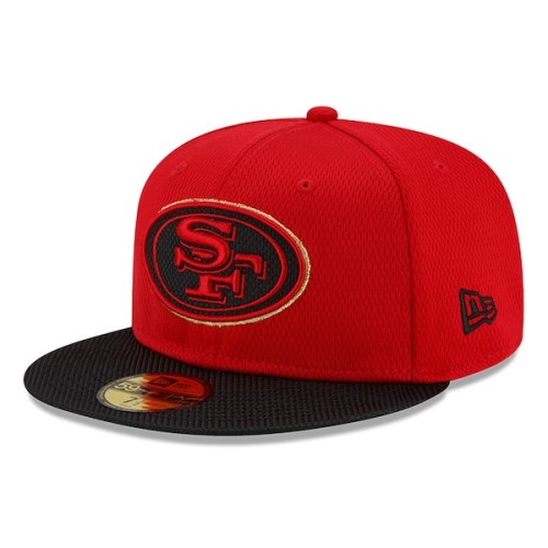 San Francisco 49ers New Era 2021 NFL Sideline Road 59FIFTY Fitted Hat - Scarlet/Black