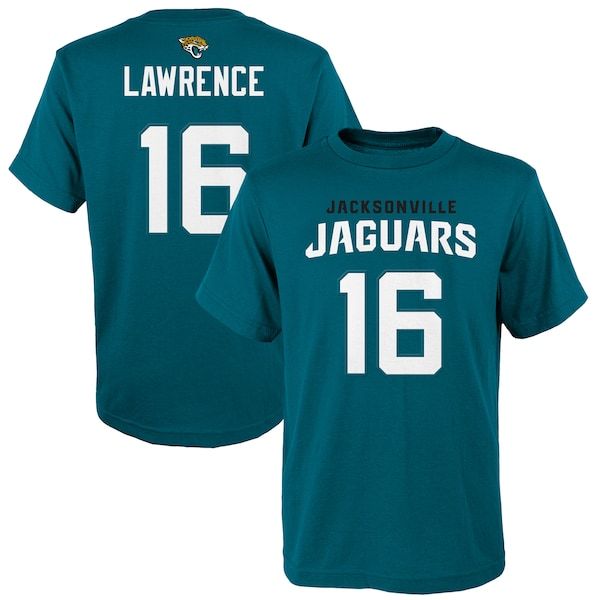 Trevor Lawrence Jacksonville Jaguars Youth 2021 NFL Draft First Round Pick Name & Number T-Shirt - Teal