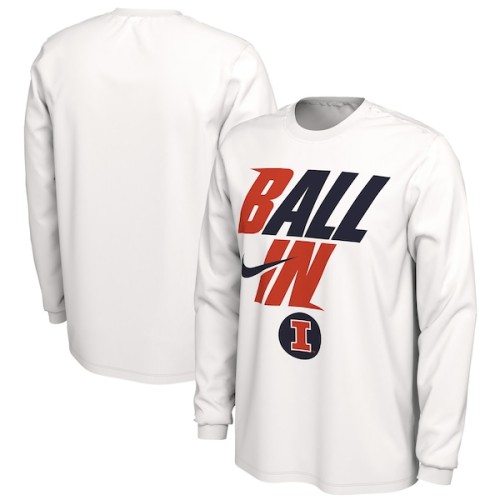 Illinois Fighting Illini Nike Ball In Bench Long Sleeve T-Shirt - White