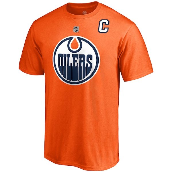 Connor McDavid Edmonton Oilers Fanatics Branded Authentic Stack Name & Number T-Shirt - Orange