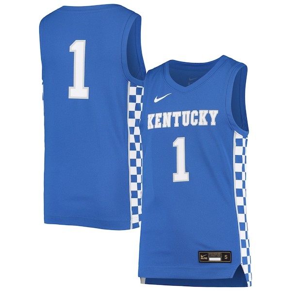 #1 Kentucky Wildcats Nike Youth Team Replica Basketball Jersey - Royal