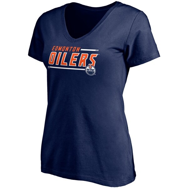 Edmonton Oilers Fanatics Branded Women's Mascot In Bounds V-Neck T-Shirt - Navy