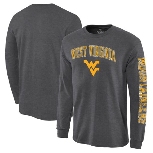 West Virginia Mountaineers Distressed Arch Over Logo Long Sleeve Hit T-Shirt - Charcoal