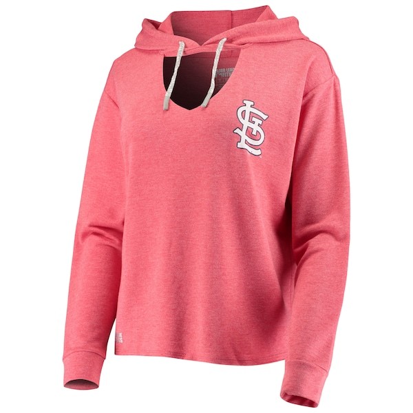 St. Louis Cardinals Concepts Sport Women's Prodigy Choker Pullover Hoodie - Heathered Red