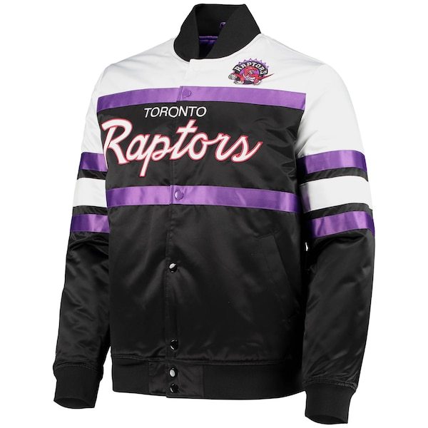 Toronto Raptors Mitchell & Ness Hardwood Classics Script Satin Full-Snap Jacket - Black