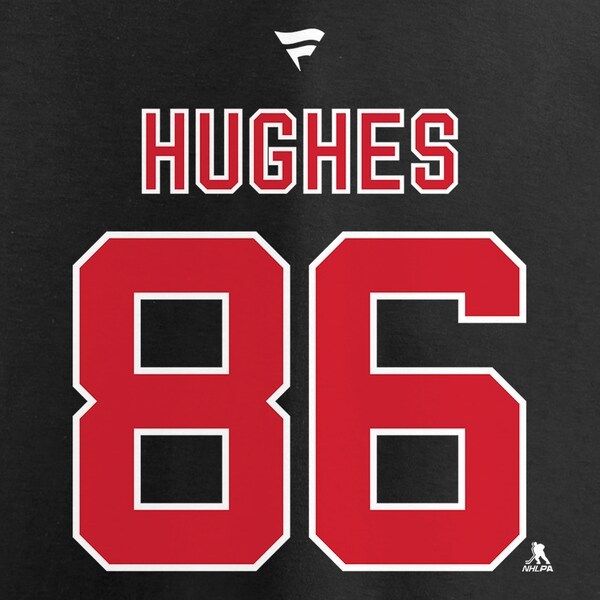 Jack Hughes New Jersey Devils Fanatics Branded Authentic Stack Player Name & Number T-Shirt - Black