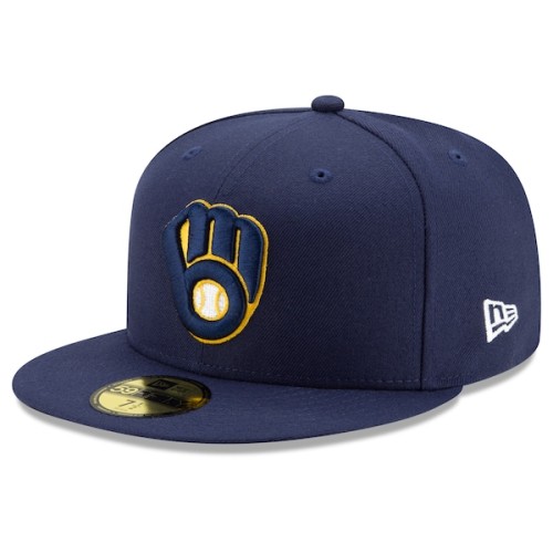 Milwaukee Brewers New Era Home Authentic Collection On-Field 59FIFTY Fitted Hat - Navy