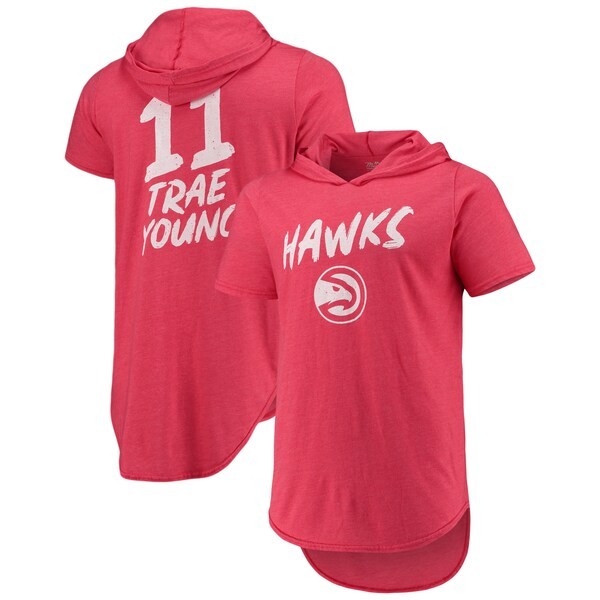 Trae Young Atlanta Hawks Fanatics Branded Tri-Blend Hoodie T-Shirt - Red