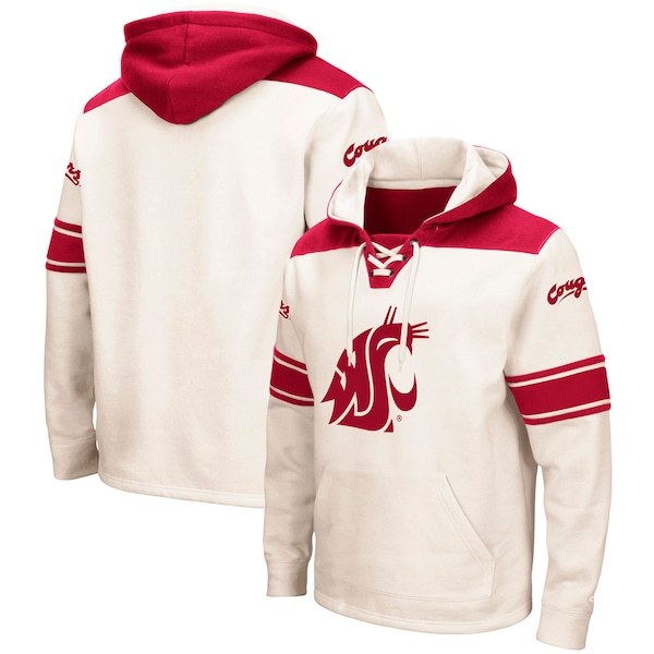 Washington State Cougars Colosseum 2.0 Lace-Up Hoodie - Cream