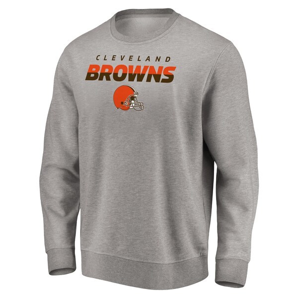 Cleveland Browns Fanatics Branded Block Party Pullover Sweatshirt - Heathered Gray