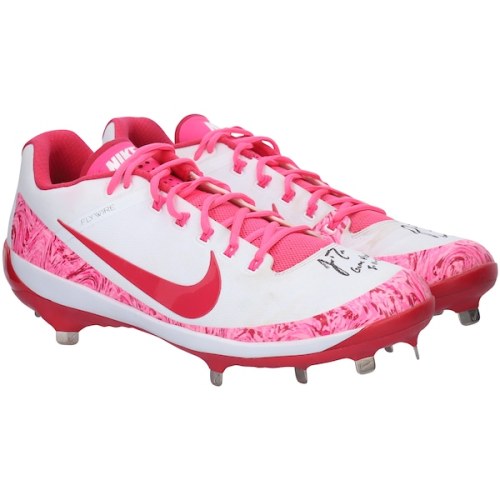 J.T. Realmuto Miami Marlins Fanatics Authentic Autographed Game-Used Pink Mother's Day Cleats vs. Atlanta Braves on May 13, 2018 with "Game Used 5-13-18" Inscription