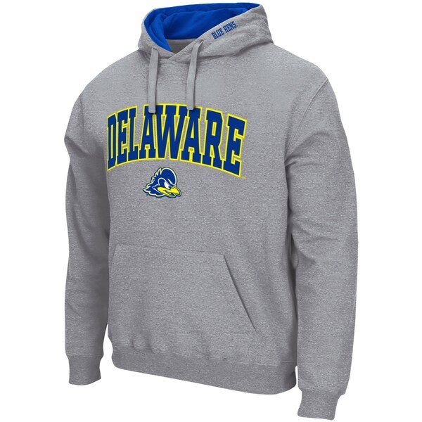 Delaware Fightin' Blue Hens Colosseum Arch & Logo 3.0 Pullover Hoodie - Heathered Gray