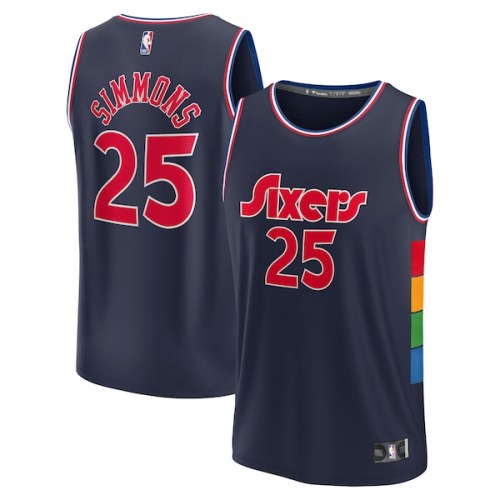 Ben Simmons Philadelphia 76ers Fanatics Branded 2021/22 Fast Break Replica Jersey - City Edition - Navy