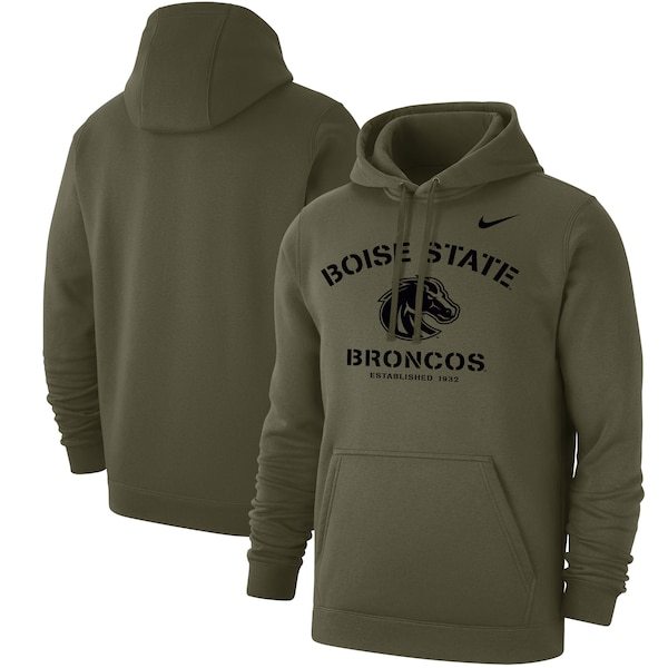 Boise State Broncos Nike Stencil Arch Club Fleece Pullover Hoodie - Olive