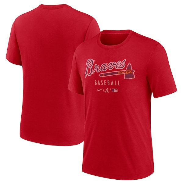 Atlanta Braves Nike Authentic Collection Early Work Tri-Blend T-Shirt - Red