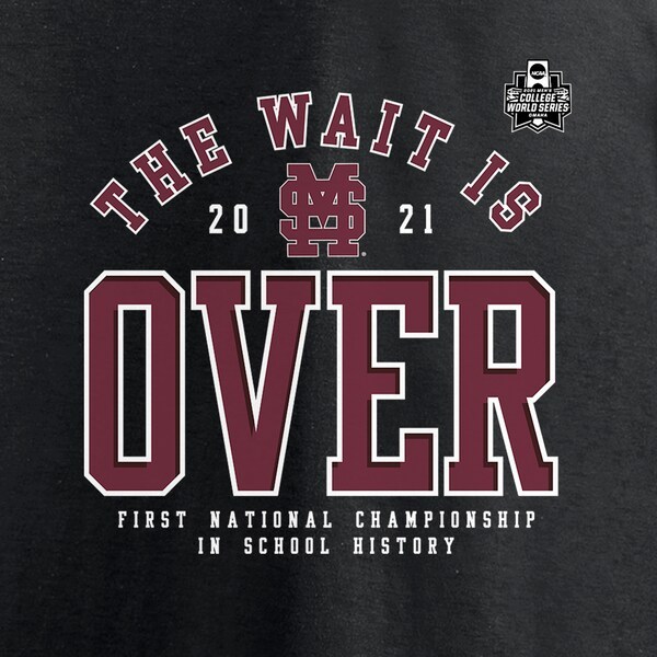 Mississippi State Bulldogs Fanatics Branded 2021 NCAA Men's Baseball College World Series Champions The Wait T-Shirt - Black