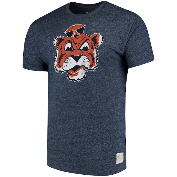 Auburn Tigers Original Retro Brand Aubie School Logo Mock Twist T-Shirt - Navy